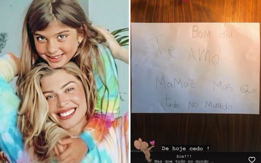 Grazi Massafera mostra bilhete fofo da filha: "Te amo mais que tudo"