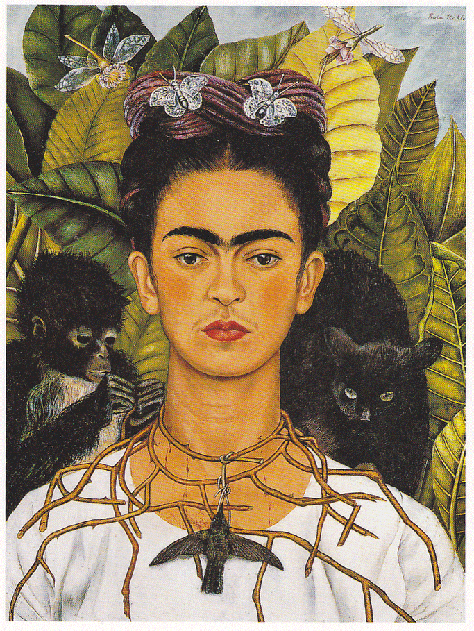 Quadro 'Autorretrato com Colar de Espinhos e Beija-flor' de Frida Kahlo, de 1940 (Foto: Reprodução/ Flickr/ Yuan Tian / Creative Commons)