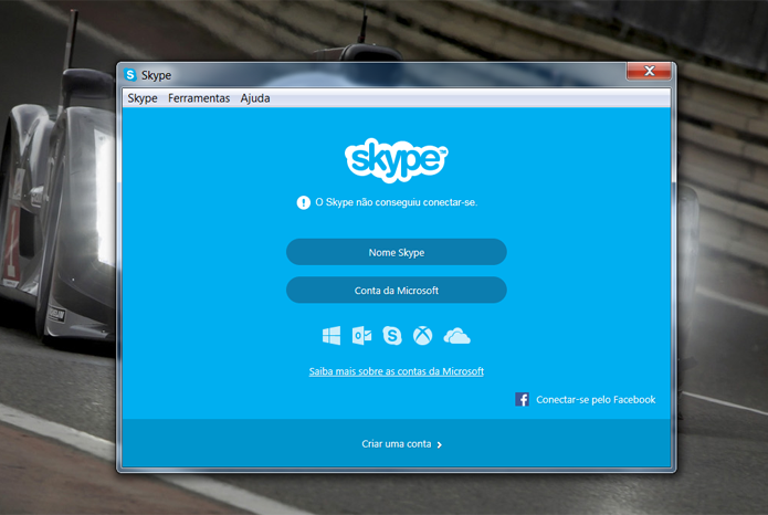 Quem tenta logar no Skype encontra muitas dificuldades em acessar o serviço (Foto: Reprodução/Filipe Garrett)