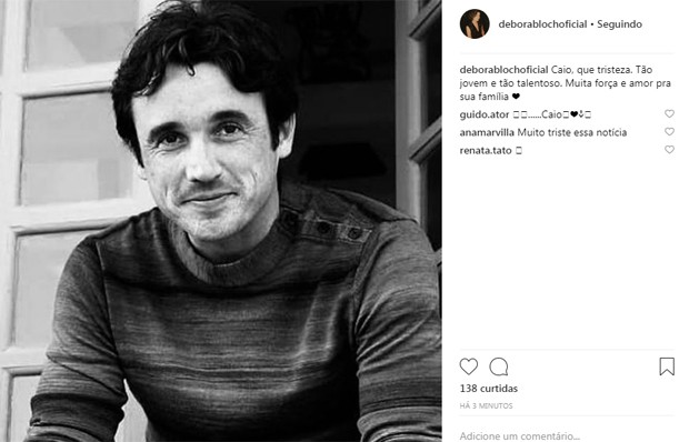 Debora Bloch lamenta morte de Caio Junqueira (Foto: Reprodução/Instagram)