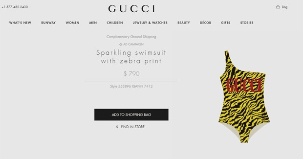 Body da Gucci de 790 dólares (Foto: Reprodução)