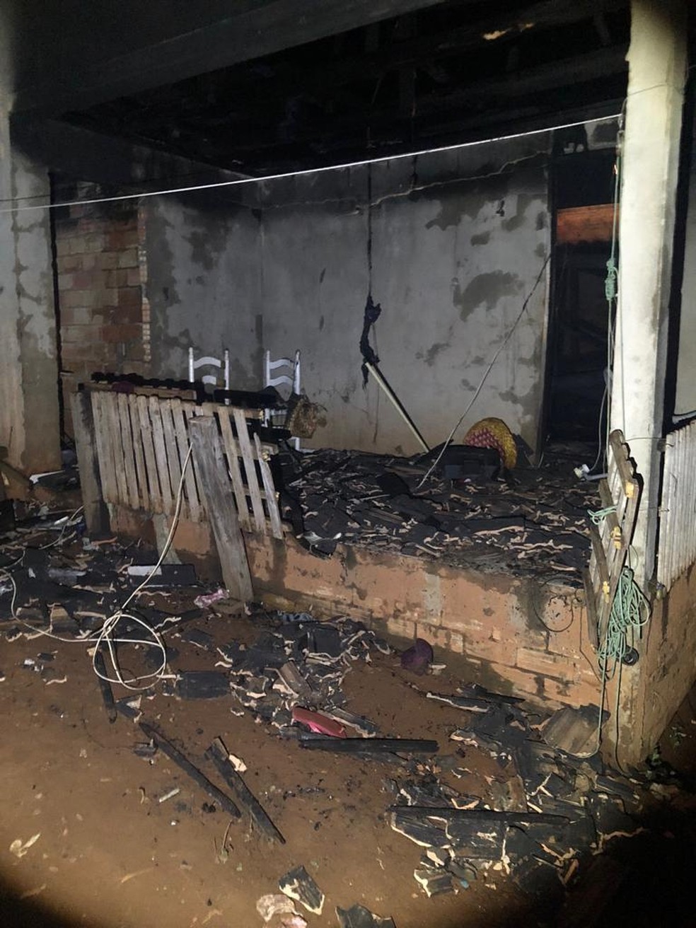 Incêndio foi registrado em Xaxim — Foto: Divulgação/PM
