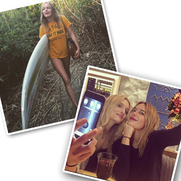 Em seus dias de folga, Camille aproveita para surfar ou encontrar a sua turma de amigas, que inclui Alexa Chung e Lily Donaldson (Foto: Instagram/Reprodução)