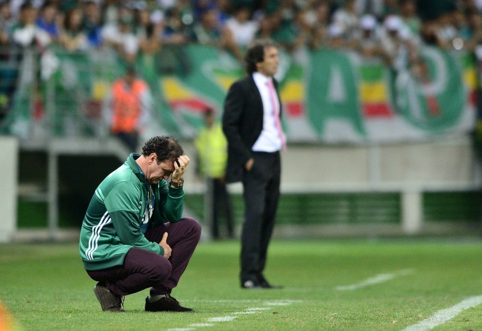 Cuca durante a partida contra o Barcelona de Guyaquil (Foto: Marcos Ribolli)