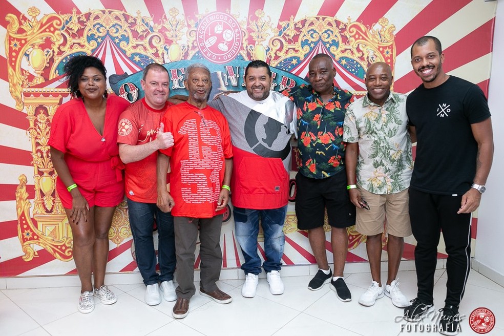 Milton Gonçalves participa da feijoada do Salgueiro no último domingo (9) — Foto: Divulgação