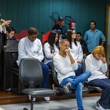 Flordelis, três filhos e uma neta são julgados pela morte do pastor Anderson — Foto: Bruno Dantas/TJ-RJ