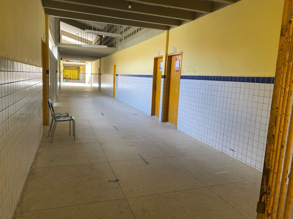 Escolas est&atilde;o sem aulas ap&oacute;s deflagra&ccedil;&atilde;o de greve dos professores da rede p&uacute;blica estadual no RN &mdash; Foto: Kleber Teixeira/Inter TV Cabugi