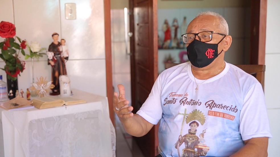Antnio fala sobre devoo a Santo Antnio em Campo Maior, no Piau  Foto: Reproduo/TV Clube