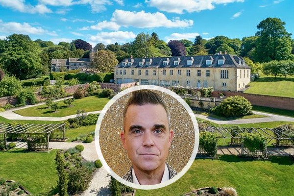 O cantor Robbie Williams decidiu vender sua mansão em Wiltshire, na Inglaterra (Foto: Divulgação / Knight Frank ; reprodução / Instagram)