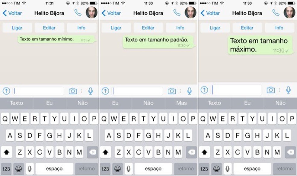 Como mudar e aumentar o tamanho da fonte do WhatsApp no iPhone | Dicas e  Tutoriais | TechTudo