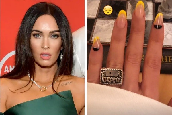 A atriz Megan Fox postou imagem com anel debochado para rebater rumores de noivado (Foto: Getty Images/Instagram)