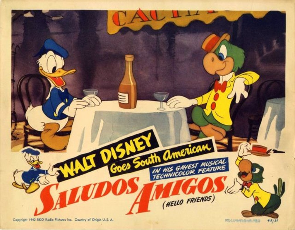 'Alô Amigos' estreou no dia 24 de agosto de 1942 nos cinemas brasileiros — Foto: Divulgação