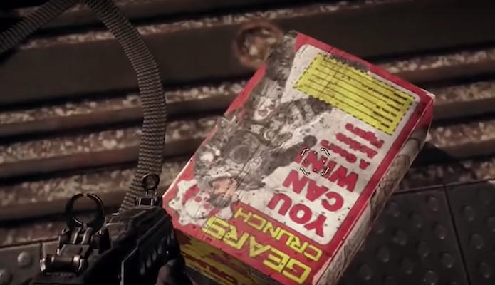 Cereais de Gears of War podem ser encontrados pelo jogo (Foto: Reprodução/YouTube)