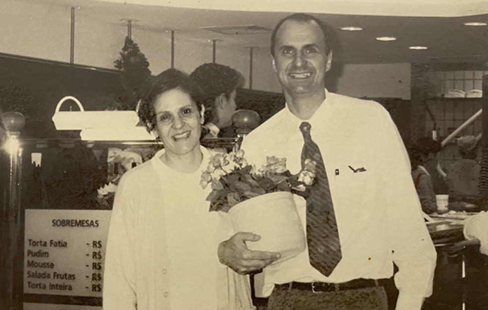 O casal Bielawski na inauguração do Viena Conjunto Nacional, em 1985 — Foto: Arquivo pessoal