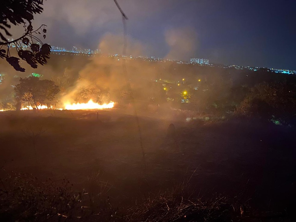 Fogo em mata mobiliza bombeiros no Urbanova em S&atilde;o Jos&eacute; dos Campos &mdash; Foto: Arquivo Pessoal