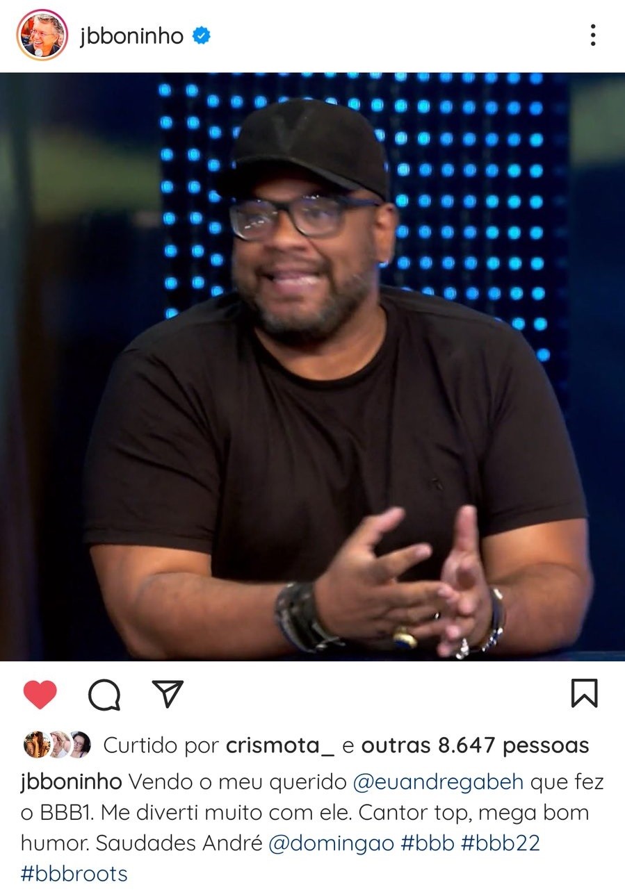 Boninho homenageia André Gabeh em post (Foto: Reprodução/Instagram)