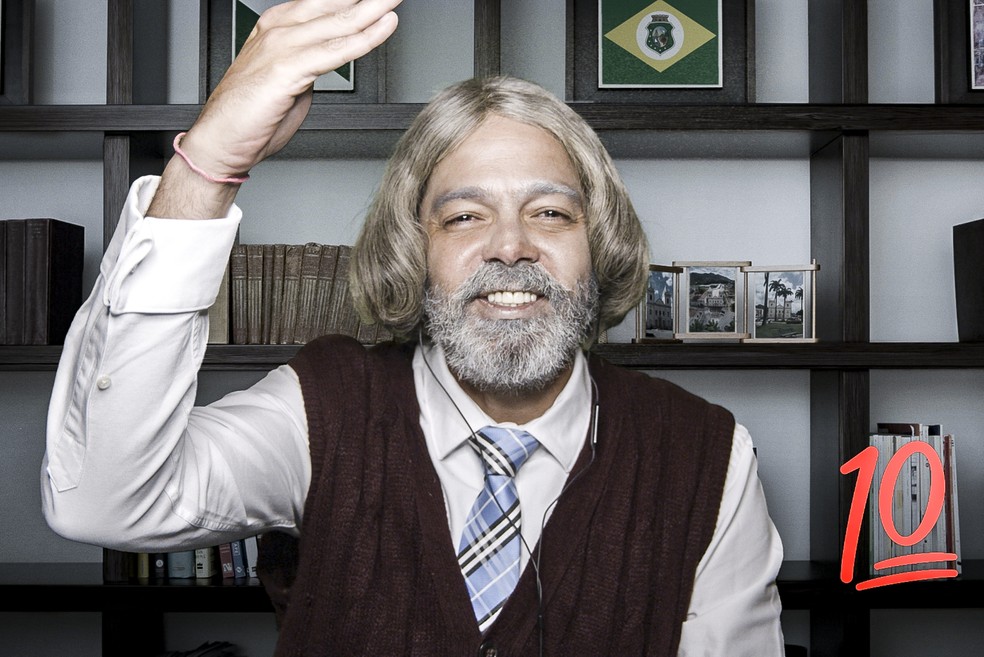 Professor Raimundo dá aulas on-line na estreia da nova temporada da 'Escolinha' — Foto: Globo