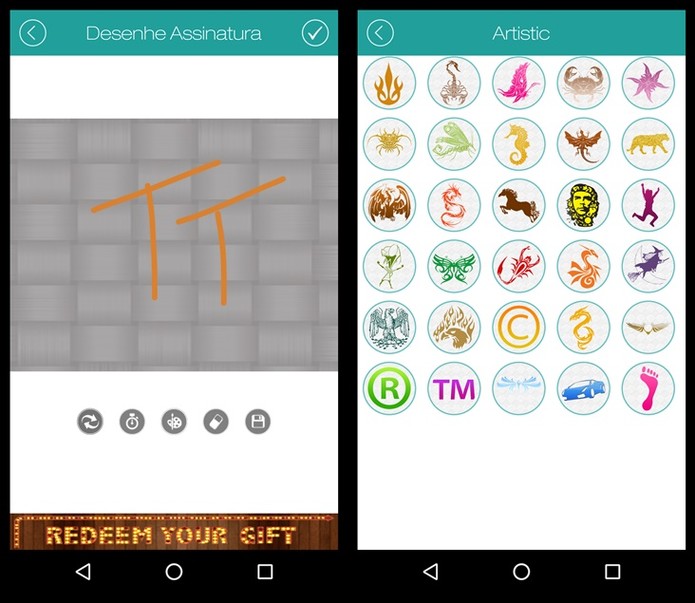 O aplicativo possui diferentes tipos de marca dágua (Foto: Felipe Alencar/TechTudo) 