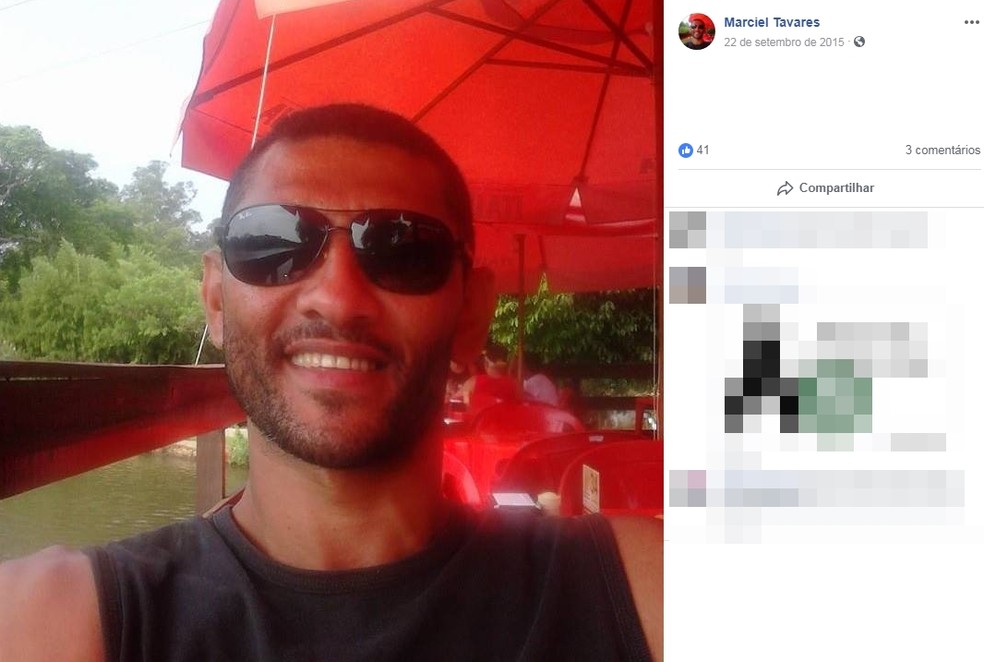 Corpo de Marciel Tavares foi achado em lago de Boituva (SP) — Foto: Reprodução/Facebook/Marciel Tavares