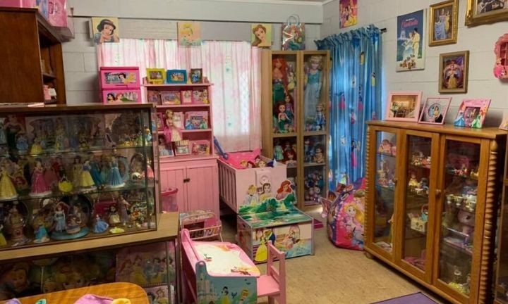 Aposentada perdeu as contas de quantos itens das princesas da Disney ela tem em casa (Foto: Reprodução/Kidspot)