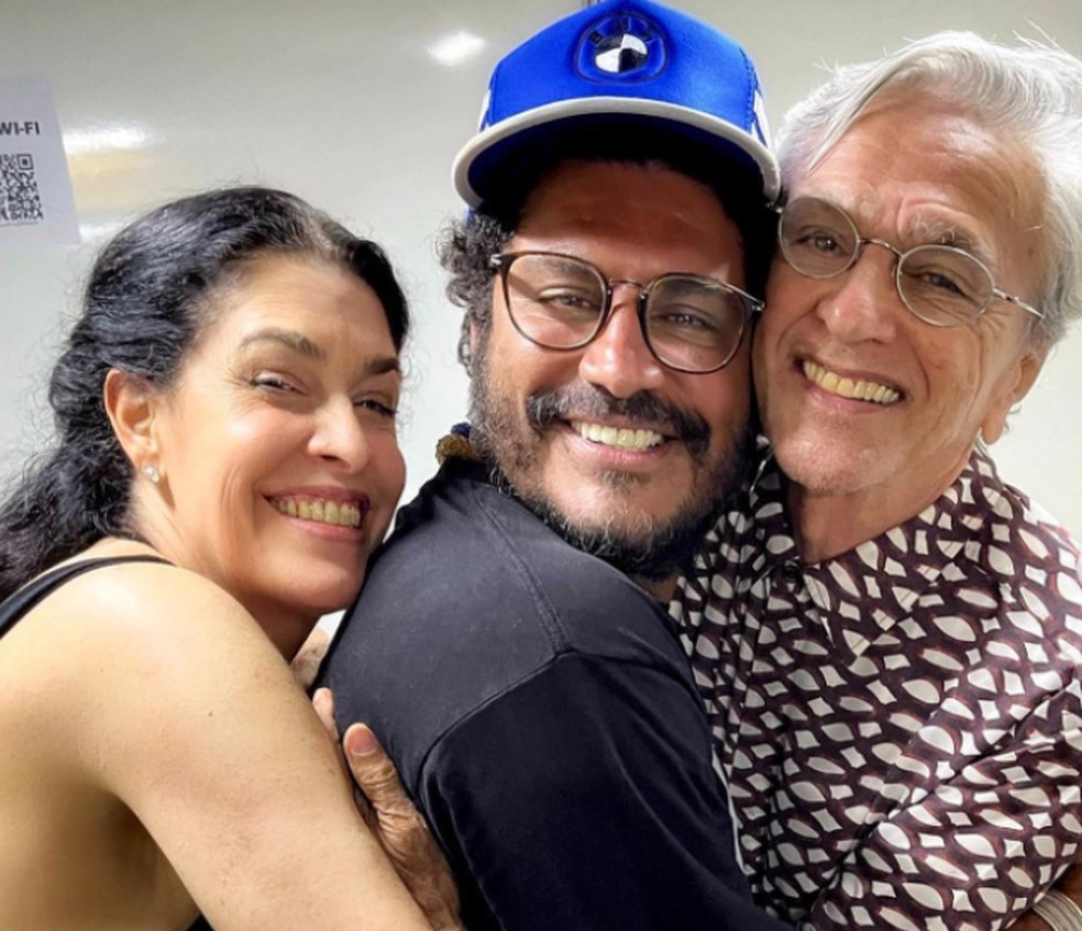 Paula Lavigne, Criolo e Caetano Veloso — Foto: Redes sociais
