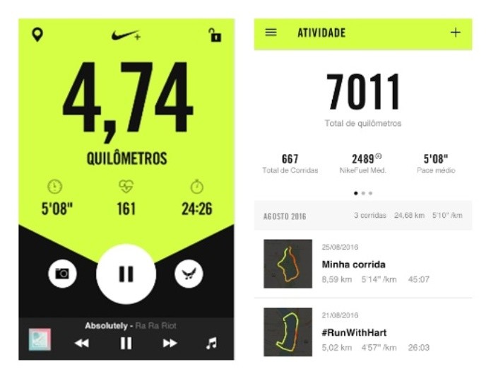 O aplicativo Nike Running auxilia o usuário na corrida (Foto: Reprodução/Lívia Dâmaso)