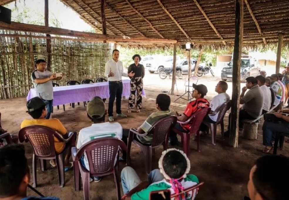 Comissão da OAB durante visita técnica na Terra Indígena Araribóia — Foto: Reprodução/ Redes Sociais