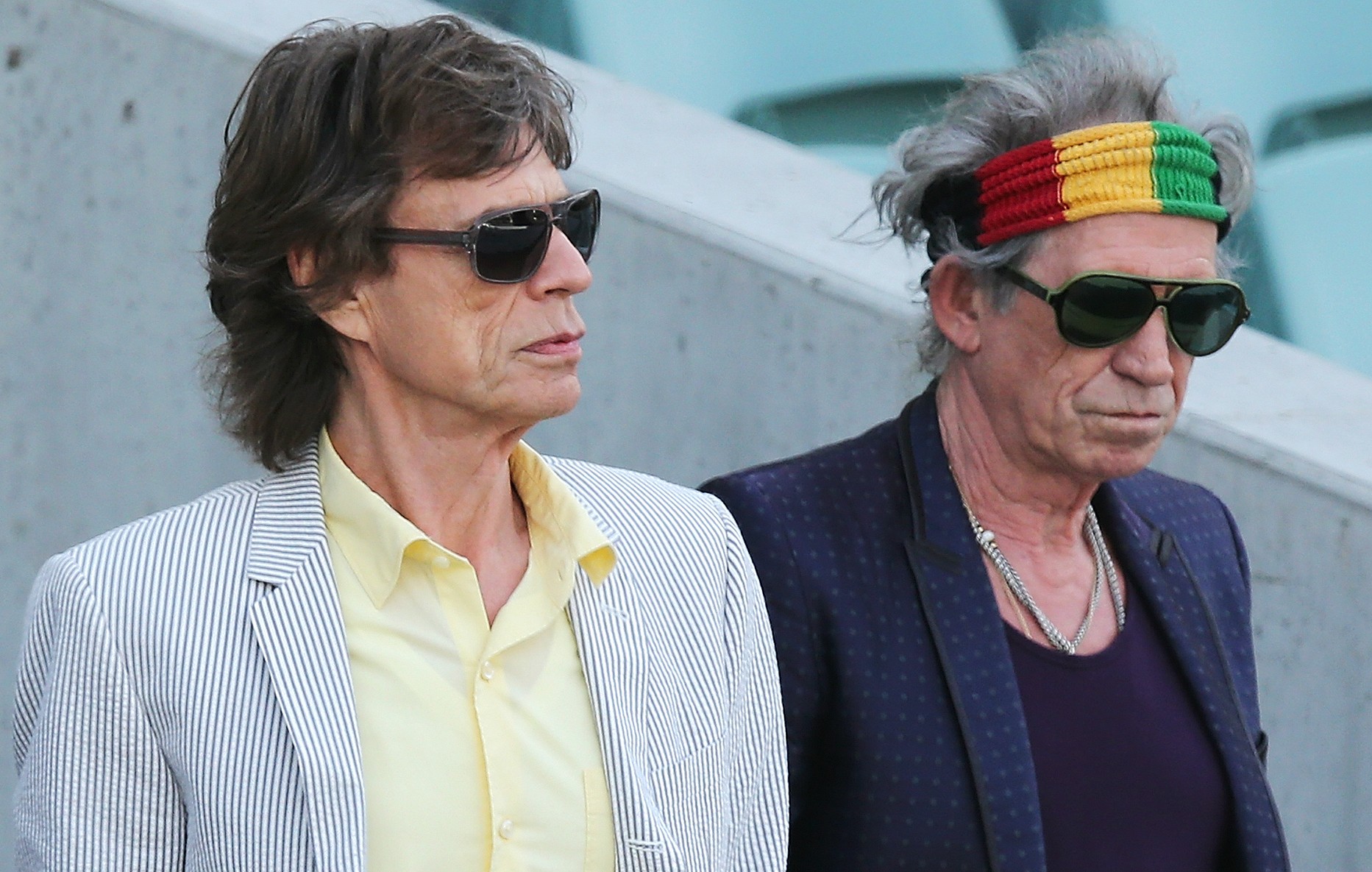 Mick Jagger (à esq.) e Keith Richards em passagem dos Rolling Stones pela Austrália no mês passado. (Foto: Getty Images)