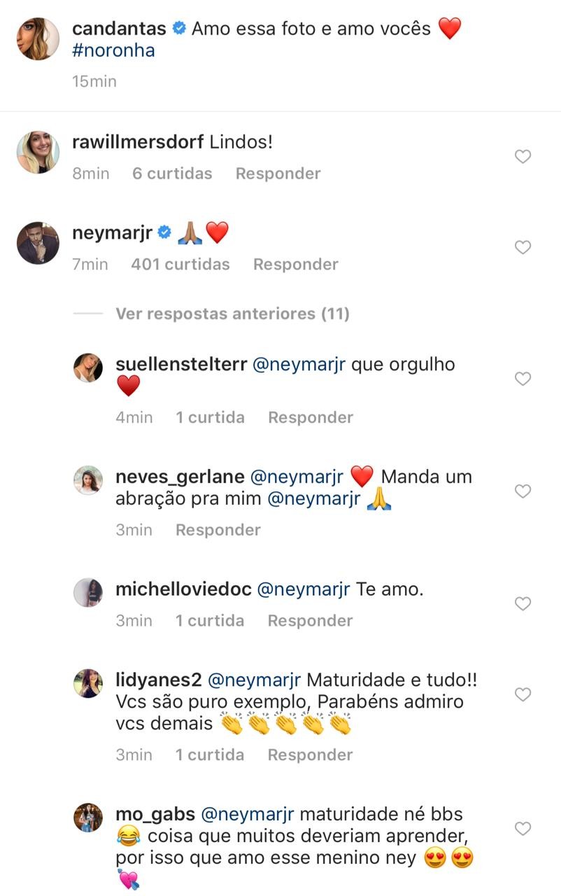 Neymar comenta foto de Carol Dantas (Foto: reprodução/Instagram)