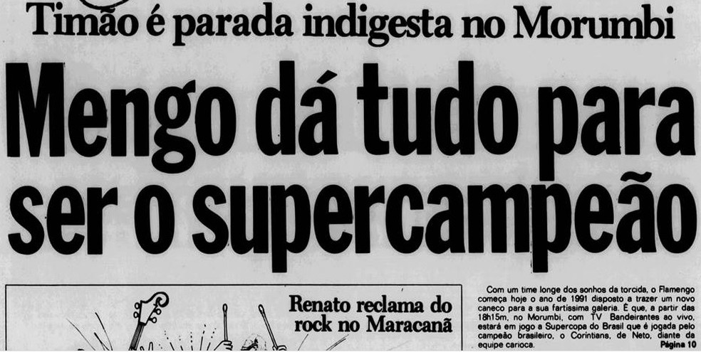 Capa do Jornal dos Sports no dia do jogo cita time "longe dos sonhos da torcida" — Foto: Reprodução / Jornal dos Sports