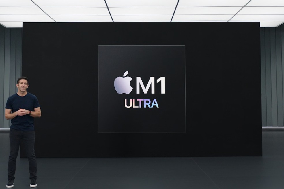M1 Ultra usa combinação de dois chips M1 Max pra oferecer mais performance — Foto: Reprodução/Apple