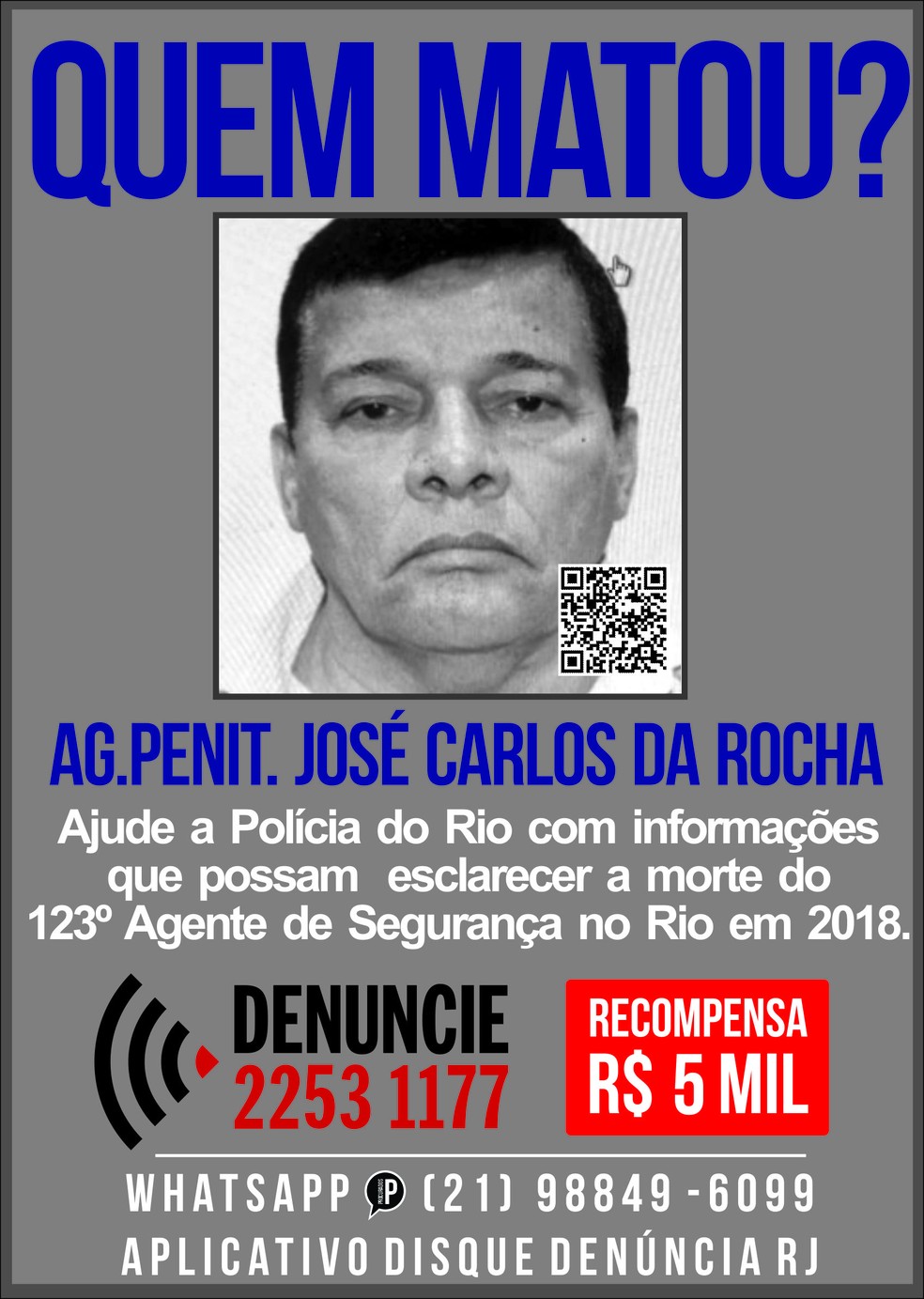Cartaz pede informações sobre os assassinos de José Carlos da Rocha e da esposa — Foto: Reprodução/Disque Denúncia