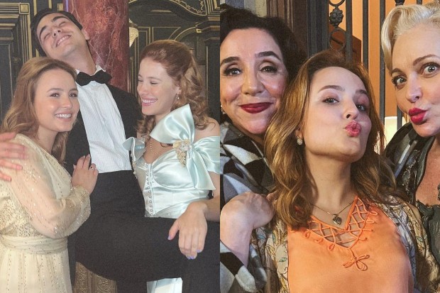 Larissa Manoela posa com outros atores do elenco de Além da Ilusão (Foto: Reprodução/Instagram)