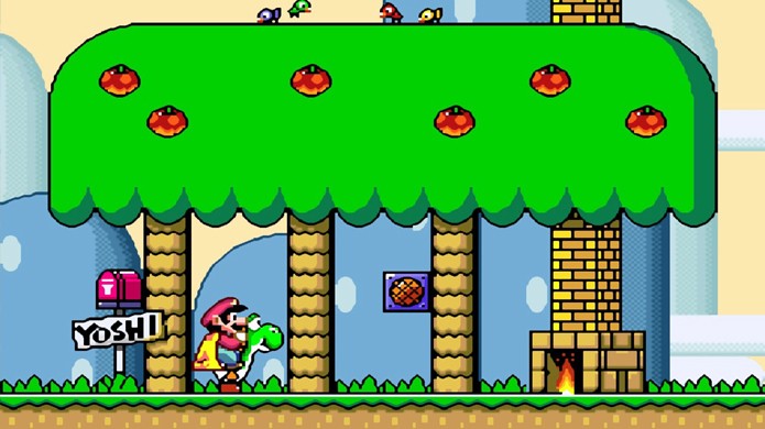 Super Mario World foi um dos maiores clássicos do Super Nintendo e nos introduziu ao dinossauro Yoshi (Foto: Reprodução/Continue Play)