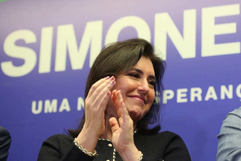 O MDB formalizou a candidatura de Simone Tebet à Presidência — Foto: Fátima Meira/Futura Press/Estadão Conteúdo
