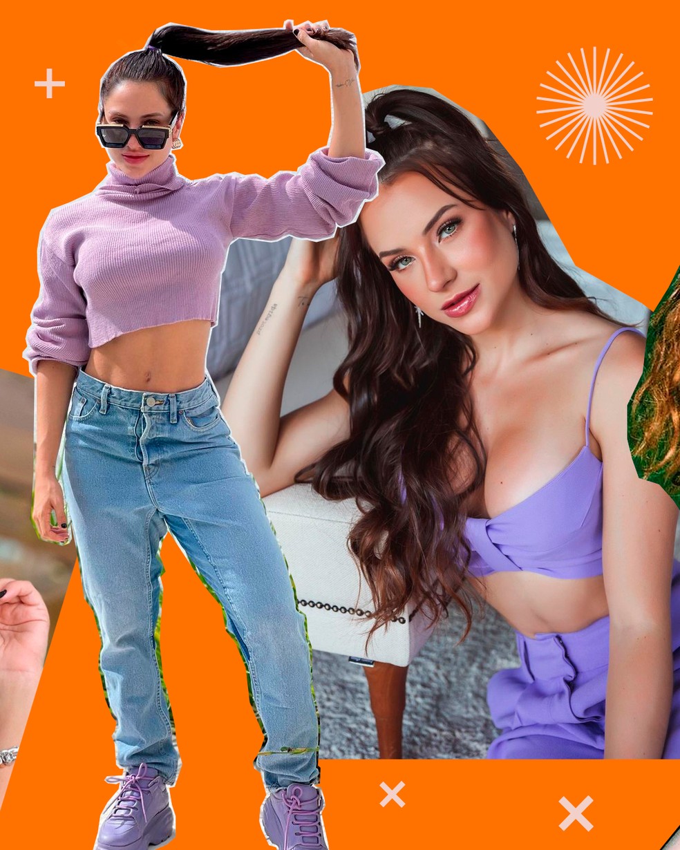 Lavanda &eacute; tend&ecirc;ncia: veja os looks das famosas e inspire-se &mdash; Foto: Arte Fernanda Garrafiel