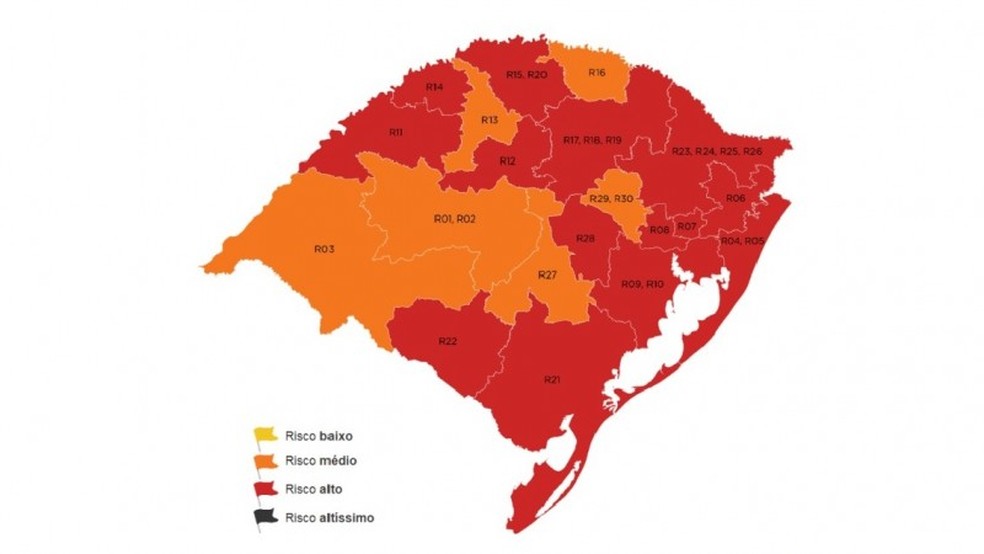 Governo Do Rs Classifica 14 Regioes Como Bandeira Vermelha No Distanciamento Controlado Rio Grande Do Sul G1