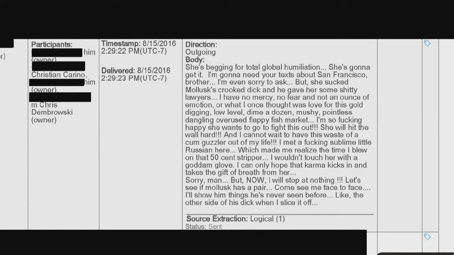 Mensagem supostamente enviada por Johnny Depp a seu ex-agente, Christian Carino (Foto: Reprodução YouTube)