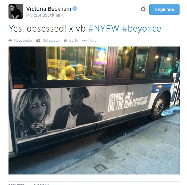 Victoria se disse 'obcecada' pela turnê do casal (Foto: Reprodução/Twitter)