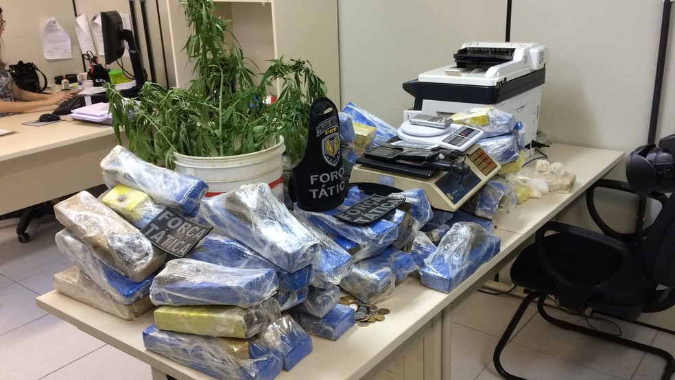 Droga foi apreendida no bairro Igapó, Zona Norte de Natal (Foto: Divulgação/PM)