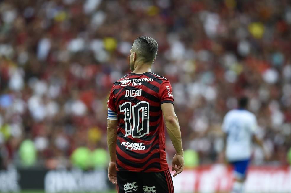 Diego se despediu em Flamengo x Ava&iacute; &mdash; Foto: Marcelo Cortes / Flamengo