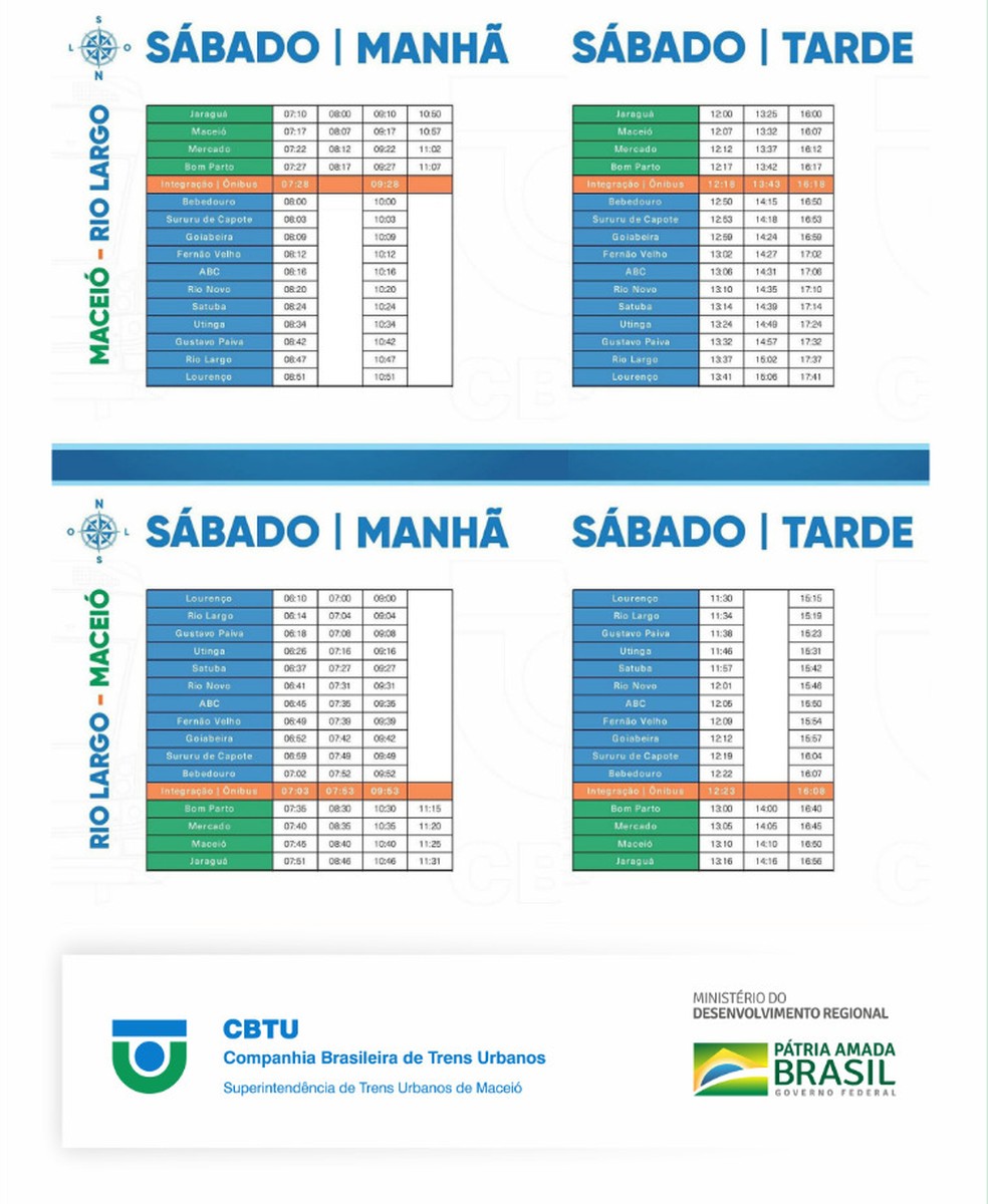 Trens e VLTs funcionam no mesmo horário de sábado na véspera de Ano Novo (31) em Maceió, AL — Foto: Ascom/CBTU