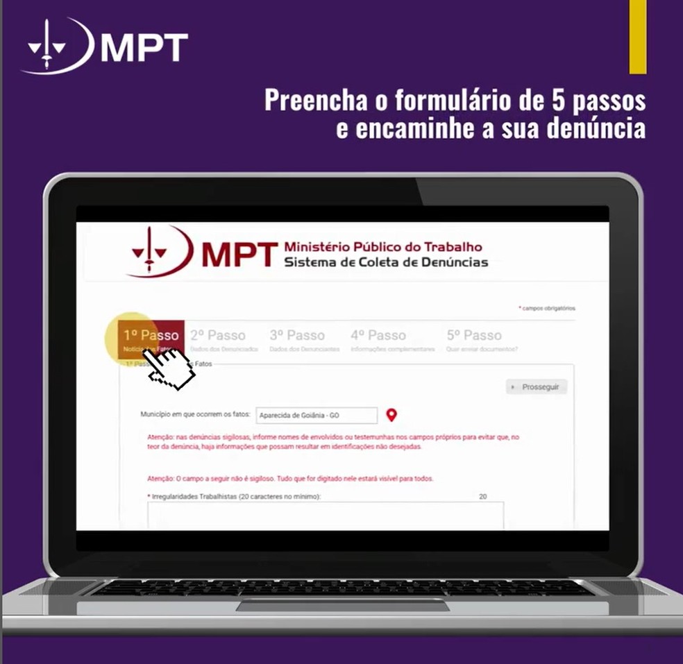  Denúncias ao MPT podem ser feitas pela internet — Foto: Reprodução/Instagram
