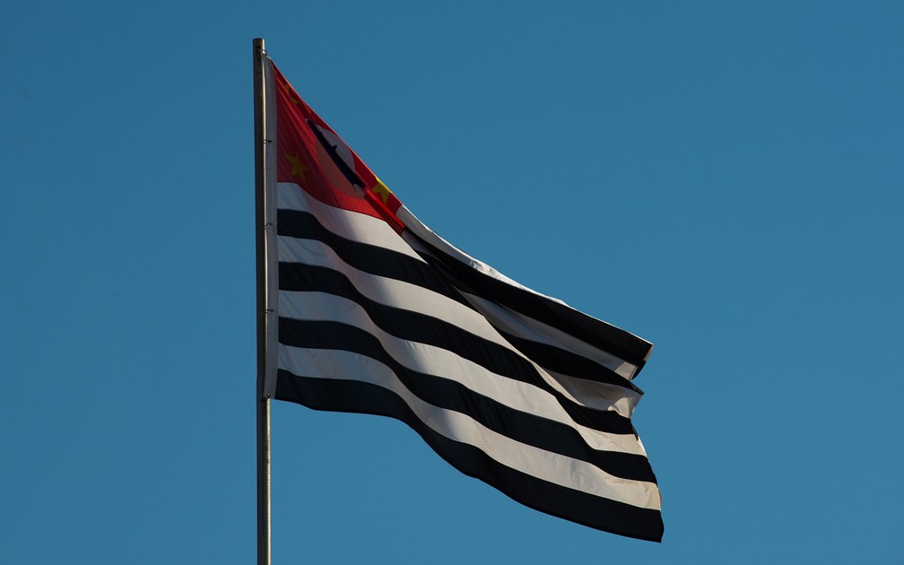 A bandeira do Estado de SÃ£o Paulo na Agrishow 2018 em RibeirÃ£o Preto (Foto: Ã‰rico Andrade/G1)