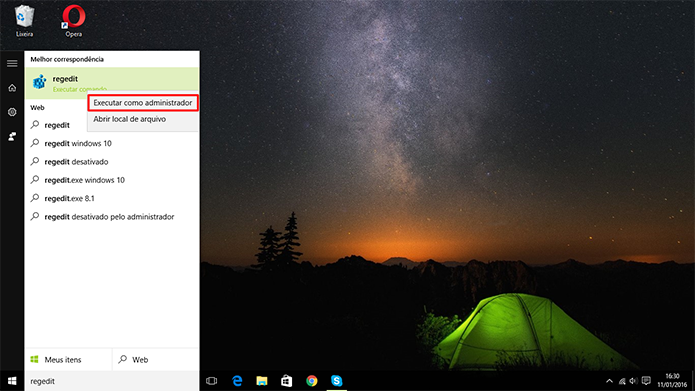 Usuário deve abrir editor de registros como administrador no Windows 10 (Foto: Reprodução/Elson de Souza)
