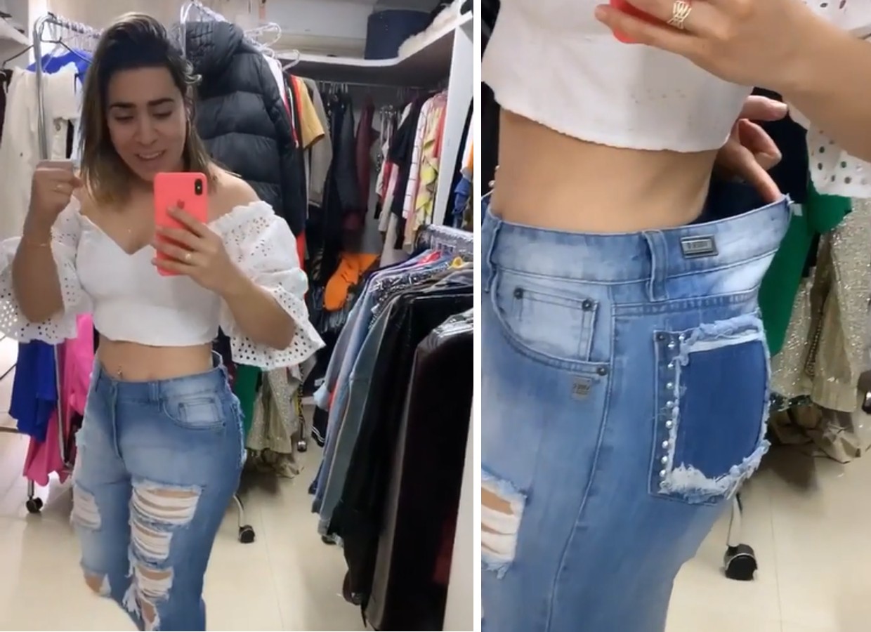 Naiara Azevedo mostra calça larga na cintura: Firme no propósito