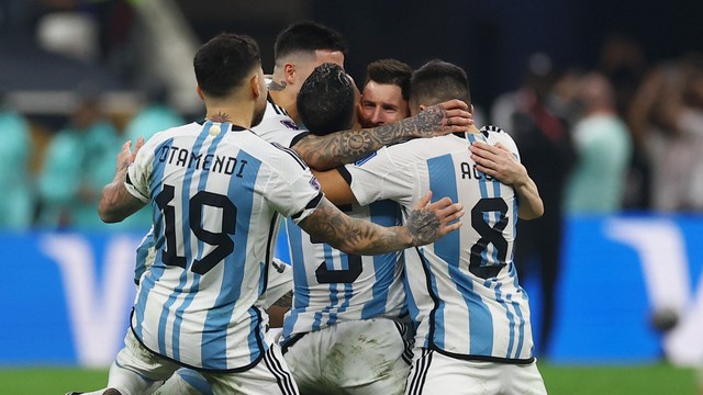 Jogadores da Argentina vibram muito com o título da Copa do Mundo 