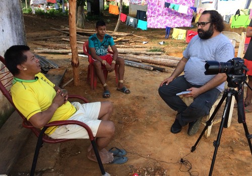 caminhos-da-safra-making-off-equipe-entrevista-indio (Foto: Fernando Martinho/Ed.Globo)