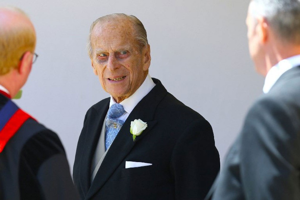 Príncipe Philip em foto do casamento do neto Harry com Meghan Merkle, em 19 de maio de 2018  — Foto: Gareth Fuller/AFP