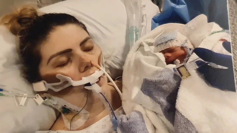 Mãe deu à luz em coma, em um parto de emergência, por conta da covid-19 (Foto: Reprodução/Facebook/Spectrum FM Costa Almeria)